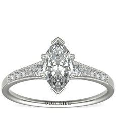 Graduated Milgrain Diamond Engagement Ring in Platinum (0.10 ct. tw.)